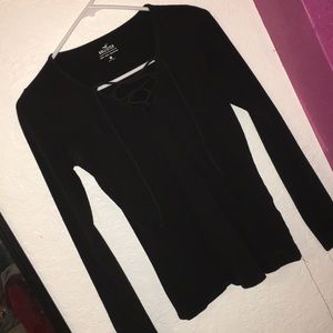 Hollister lacy front black long sleeve